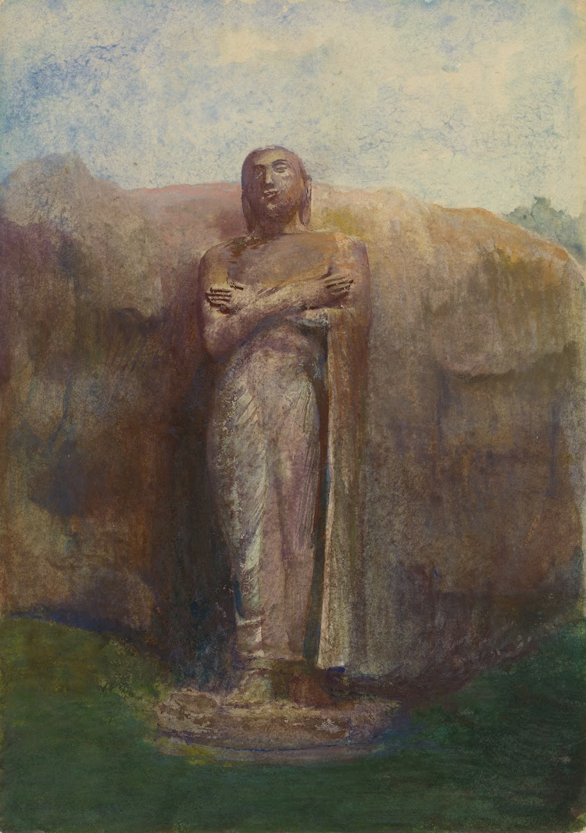 Colossal Statue of Ananda near the Ruined City of Pollanarua Ceylon 1891