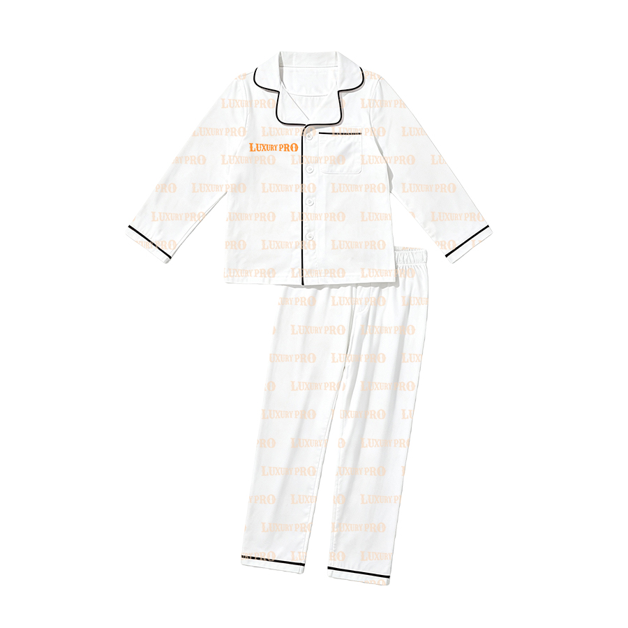 AOP Long Sleeved Satin Pajama Set with Pockets for Men