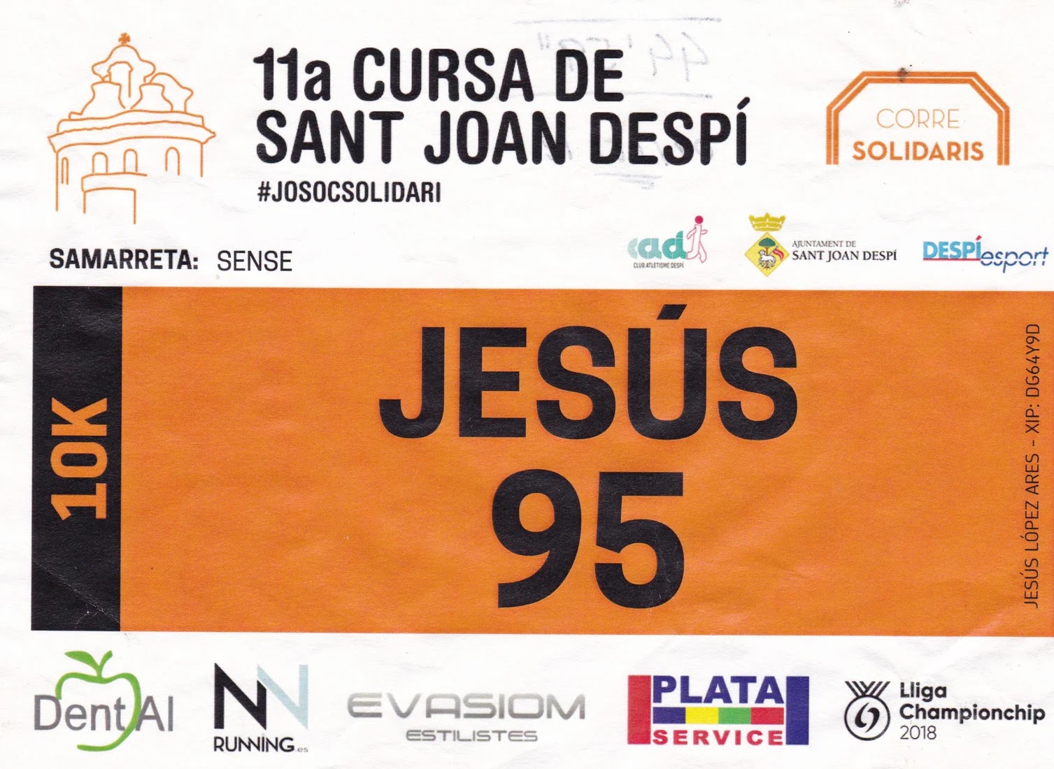 Dorsal de Cursa Sant Joan Despi