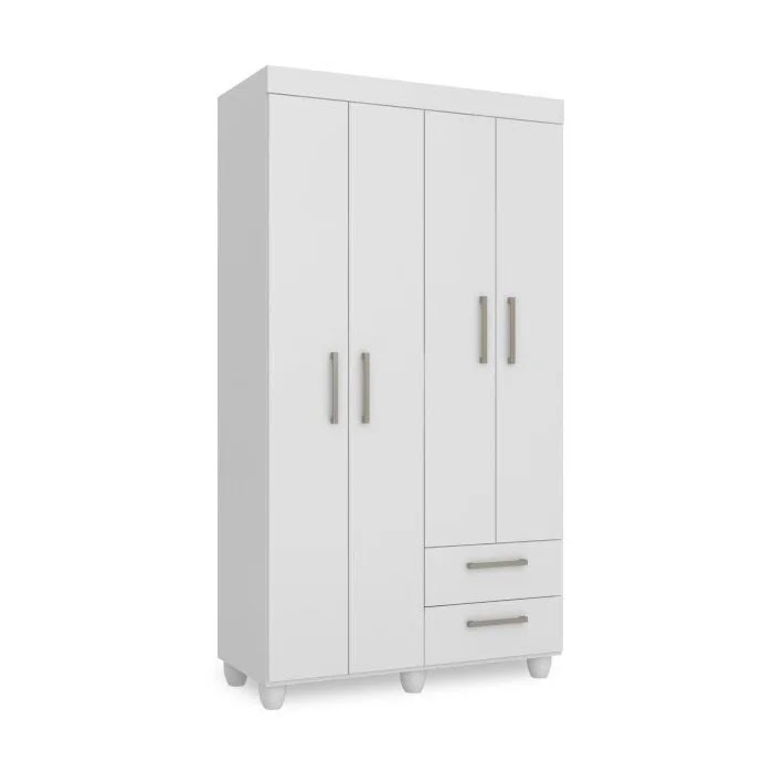Guarda-Roupa Quebec 4 Portas Branco Brilho