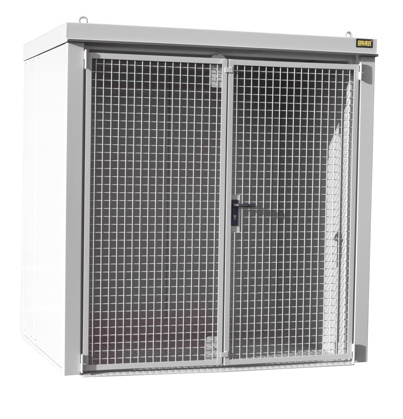 Gasflessen-container GFC-B M2, gelakt, Grijswit