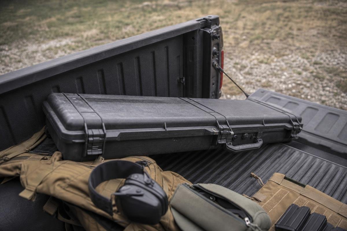 Gun case for transport with rifle and range equipment