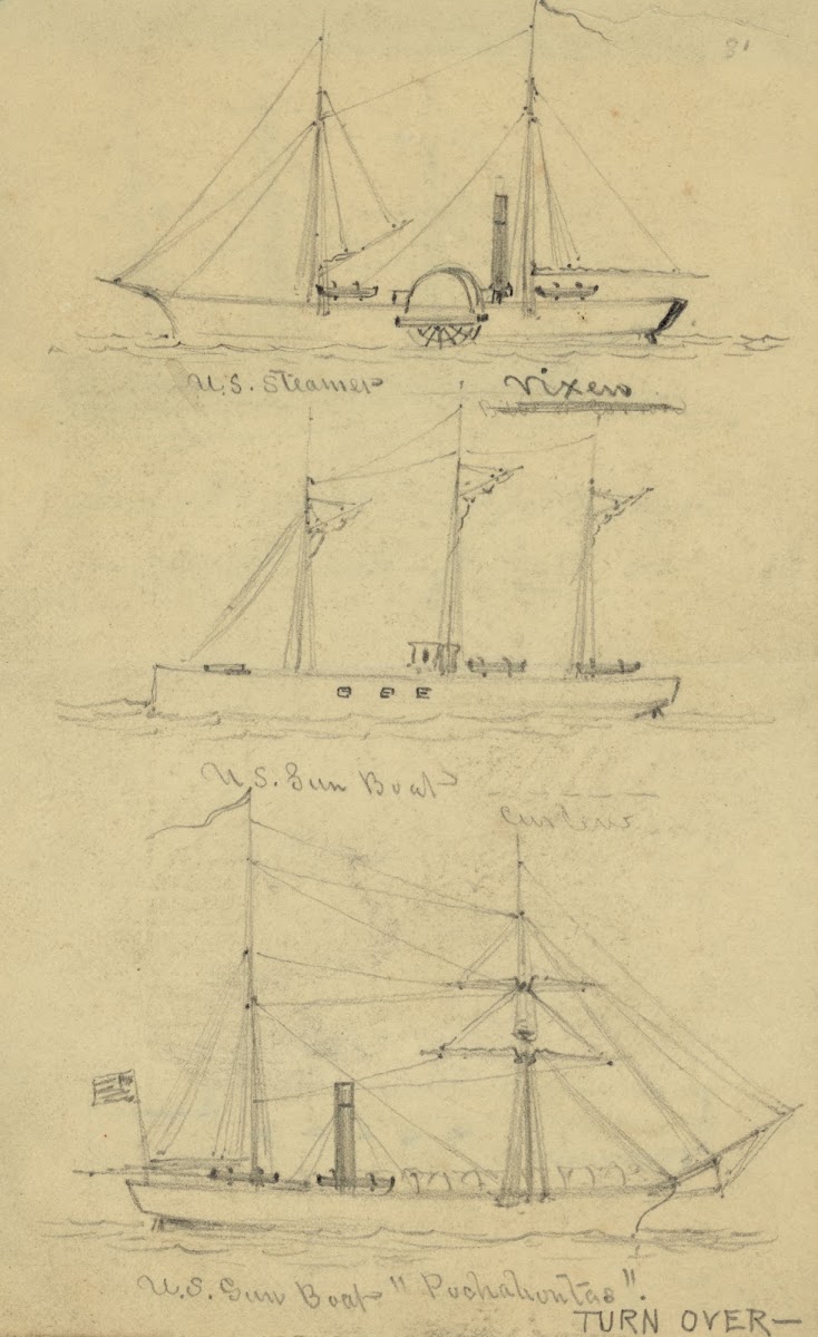 US Steamer Vixen US Gun Boat Curlew and US Gun Boat Pochahontas 1860 1865
