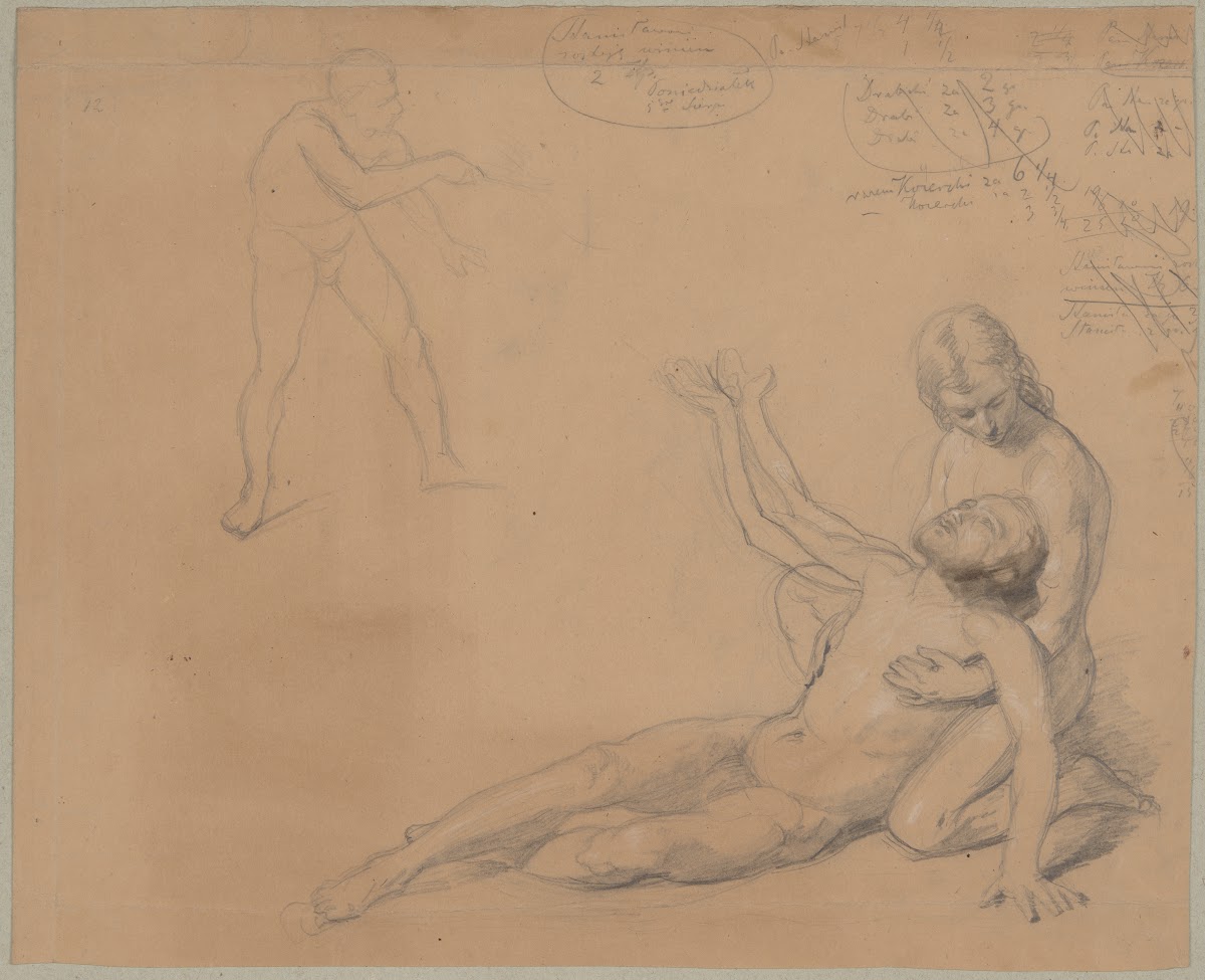 Studies of nude males to the painting Martyrdom of St Josaphat Kuntsevych 1861