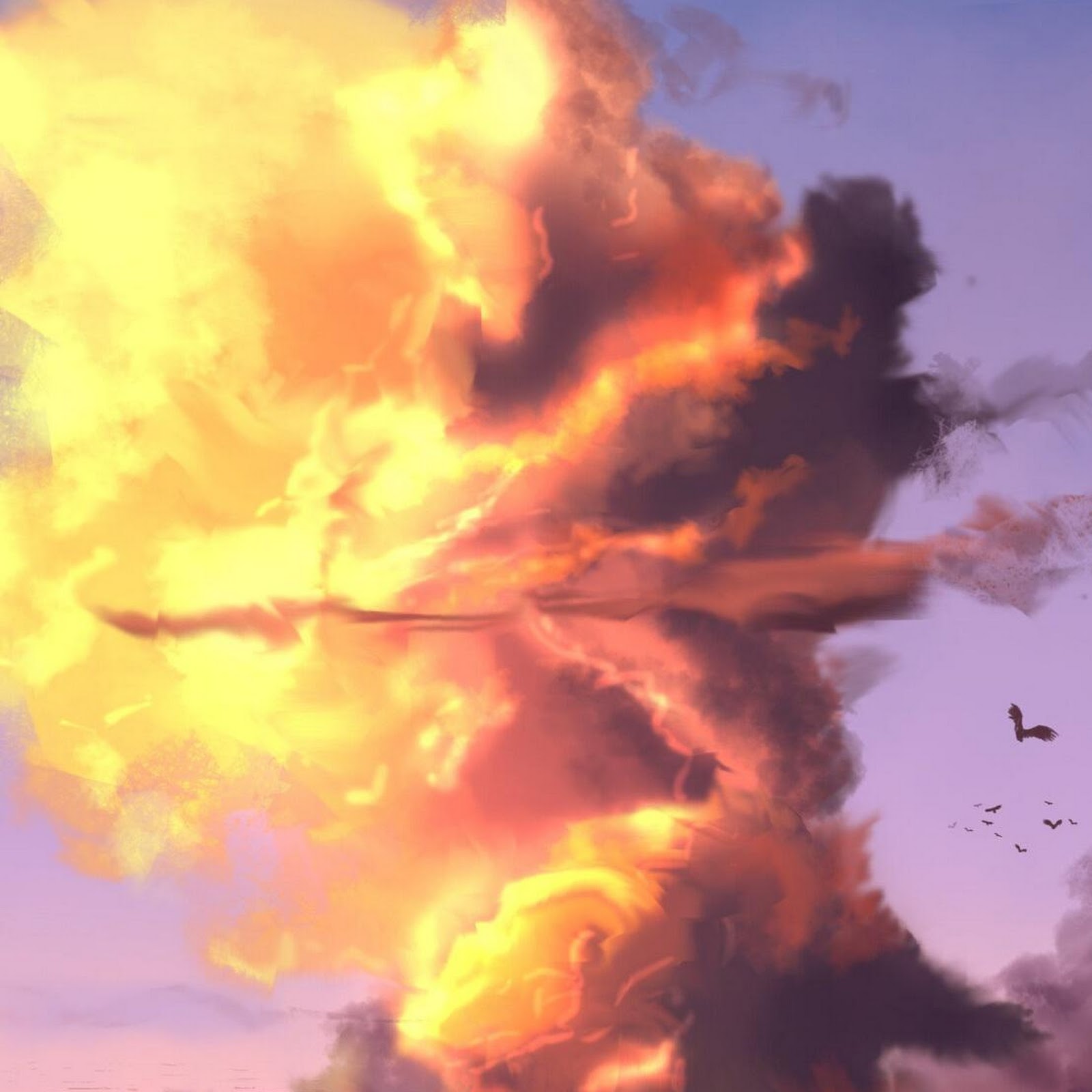 Download Windmill Under Fiery Sunset Clouds Full HD iPhone