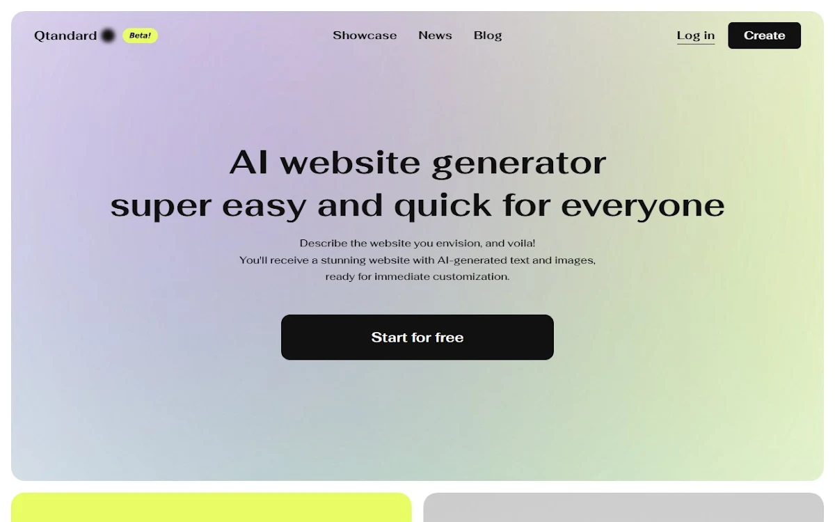 Captura de Qtandard: AI Wordpress Websites Builder