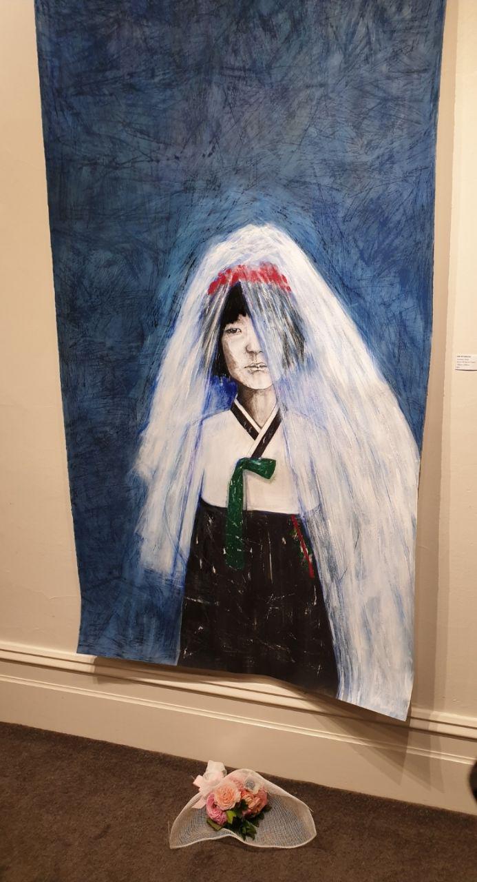 멜번 한인미술가협회 전시장에 소개된 일본군 위안부 주제 작품