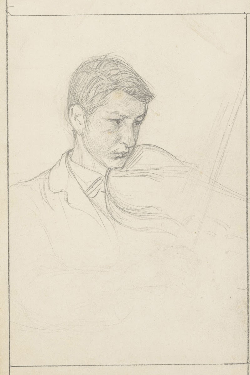 Schets van een vioolspelende jongen 1874   1925