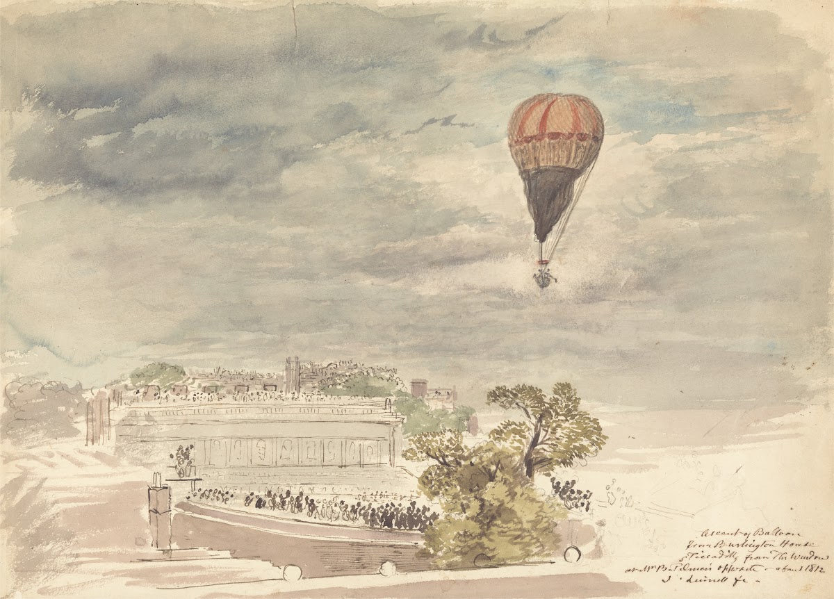 Ascent of Balloon from Burlington House Piccadilly from the Window at Mr B Palme
