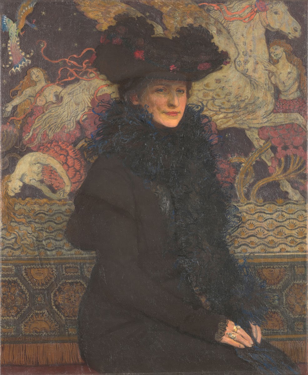 Portrait of Wife with Pegasus in the Background 1913