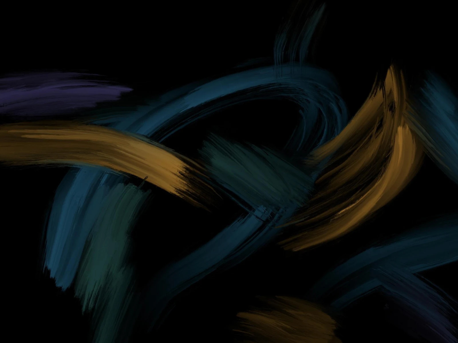 Dark Abstract Teal Brush Strokes - Abstract Digital Painting Full HD Wallpaper (2160x1620)