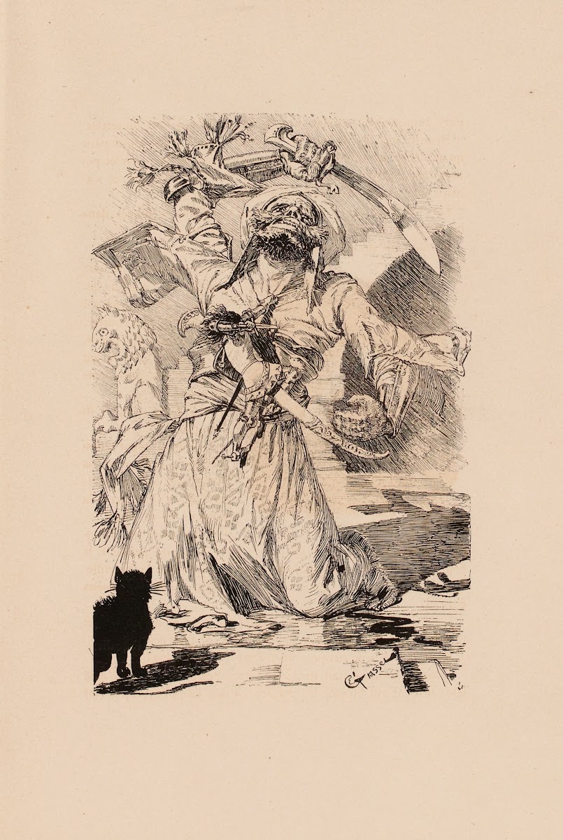 Pécopin attaquant un géant