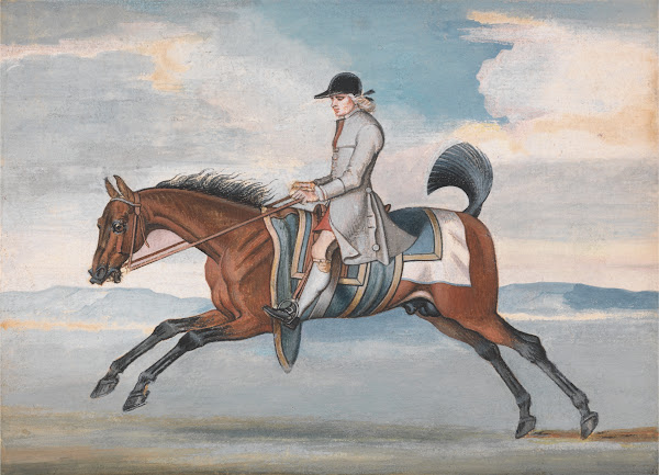Racehorse at Exercise Ridden by a Training Groom