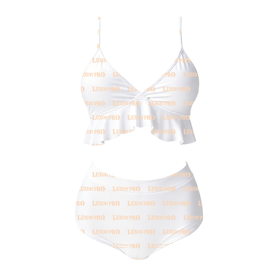 AOP Swimsuit Set With Skirt Hem