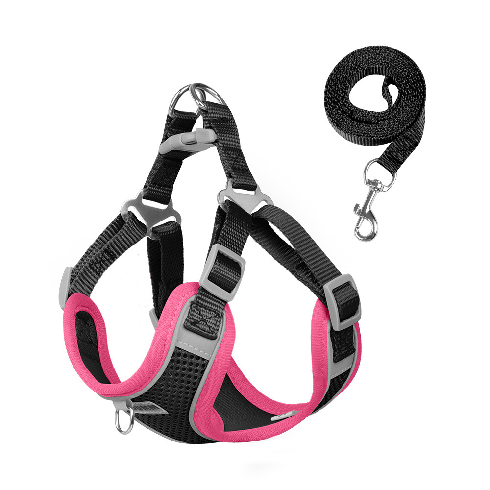 Hundegeschirr aus Stoff mit Leine, XS bis XL