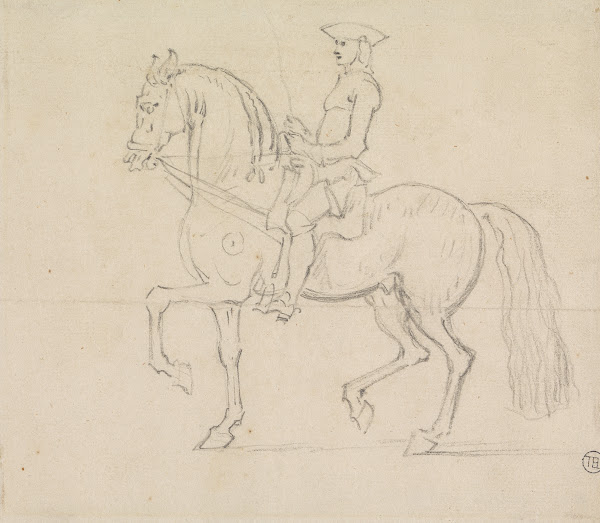 Rider With a Draw Rein Walking to Left