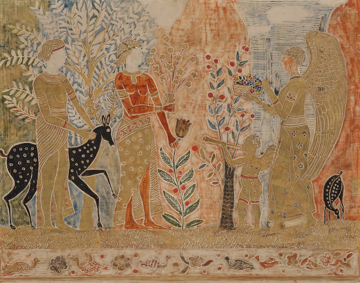 Four Figures and Animals in a Landscape circa1915 1917