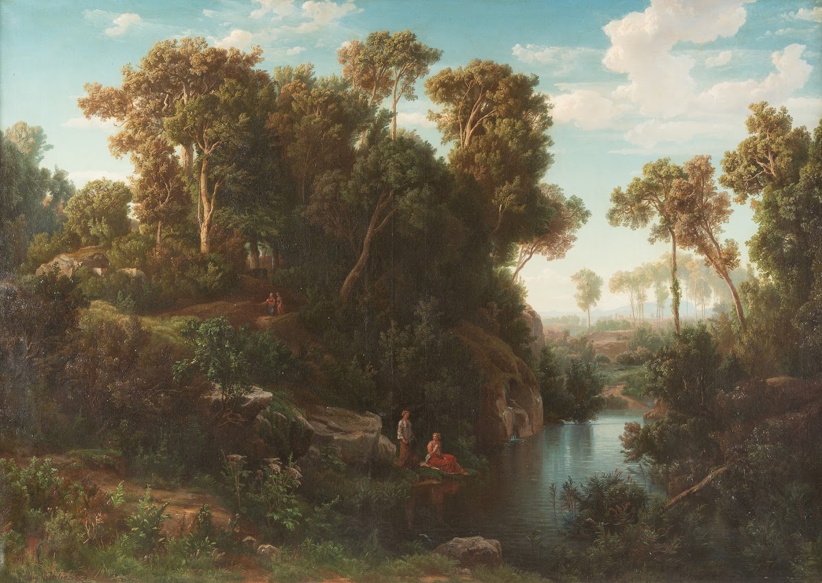 Arcadian Landscape With Bathers 1850