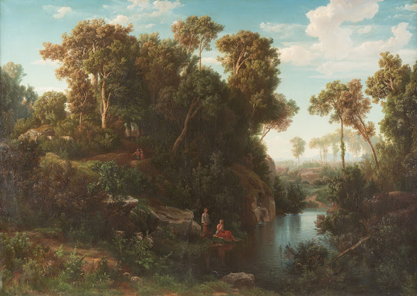 Arcadian Landscape With Bathers 1850