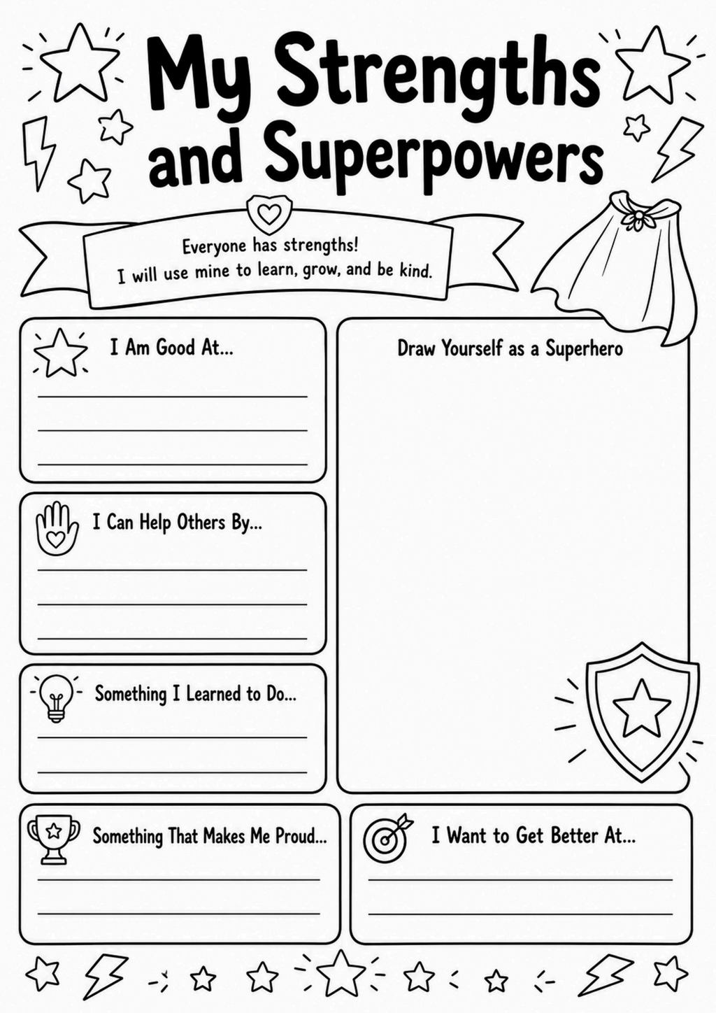 All About Me Cut and Paste Worksheet