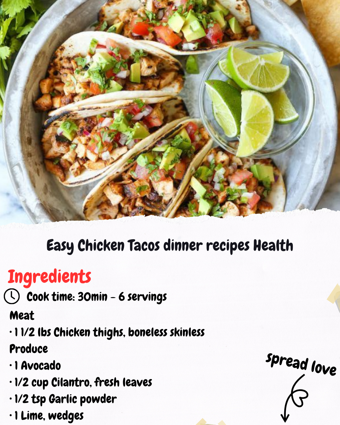 Easy Chicken Tacos dinner recipes Health