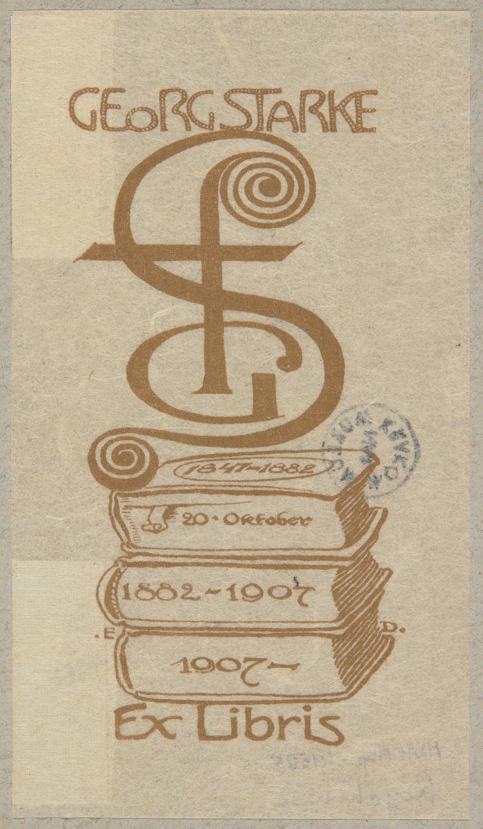 Ekslibris Georg Starke Goerlitz 1907