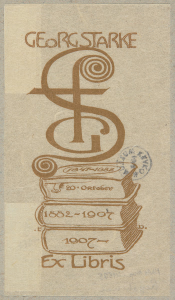 Ekslibris Georg Starke Goerlitz 1907