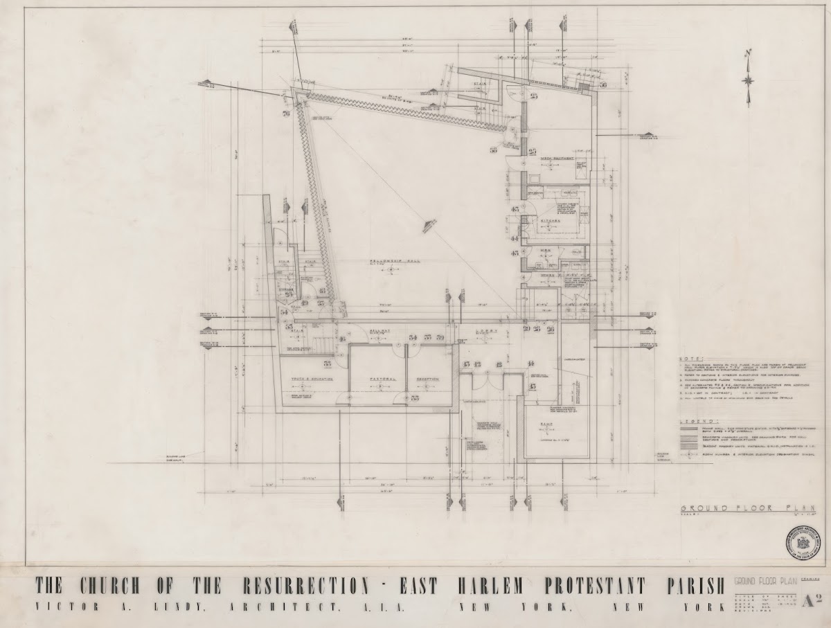 Church of the Resurrection East Harlem New York Ground floor plan 1962