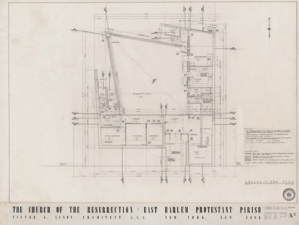 Church of the Resurrection East Harlem New York Ground floor plan 1962