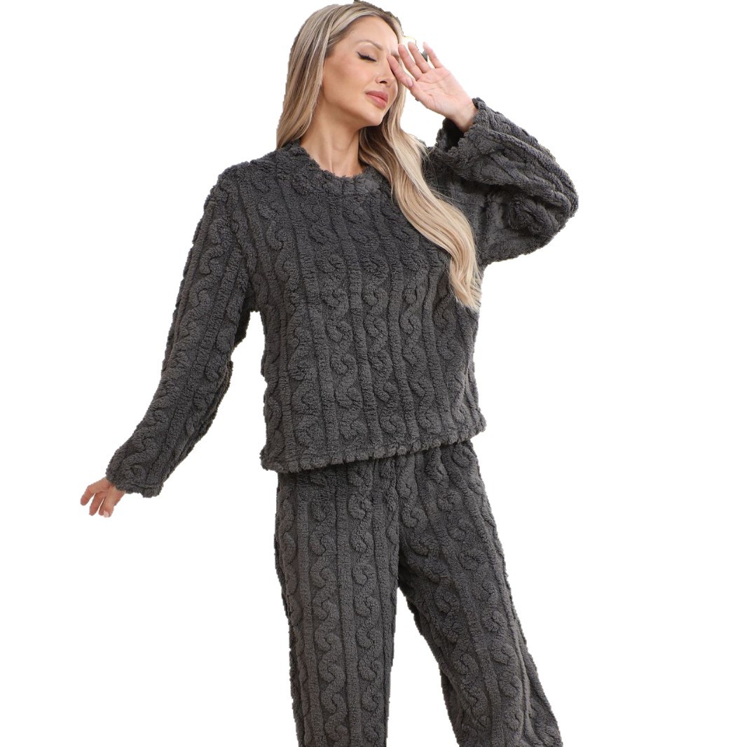 Women's Flannel Pajama Set, Simple and Modern