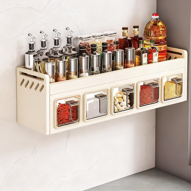 Wall-mounted spice rack, carbon steel