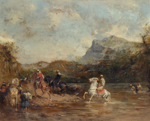 Arabs Crossing a Ford 1873