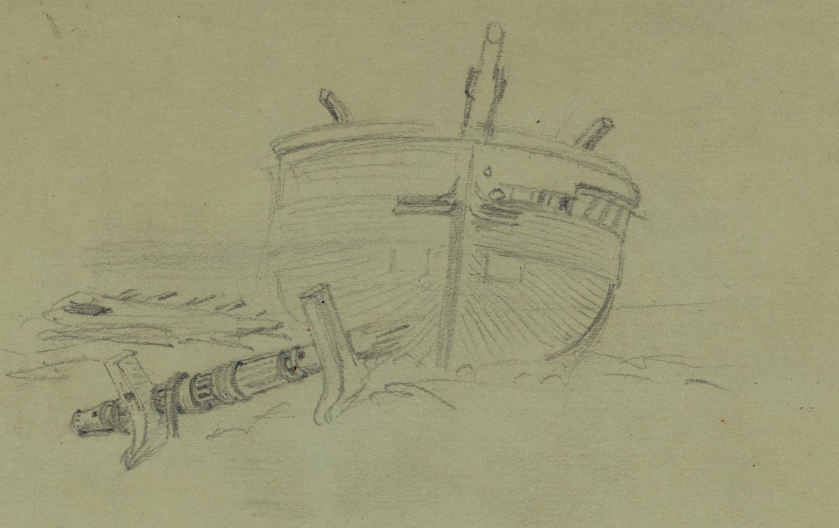 A wrecked boat 1860 1865