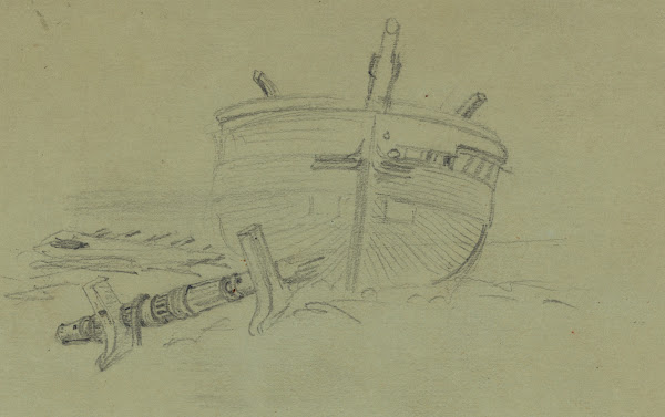 A wrecked boat 1860 1865