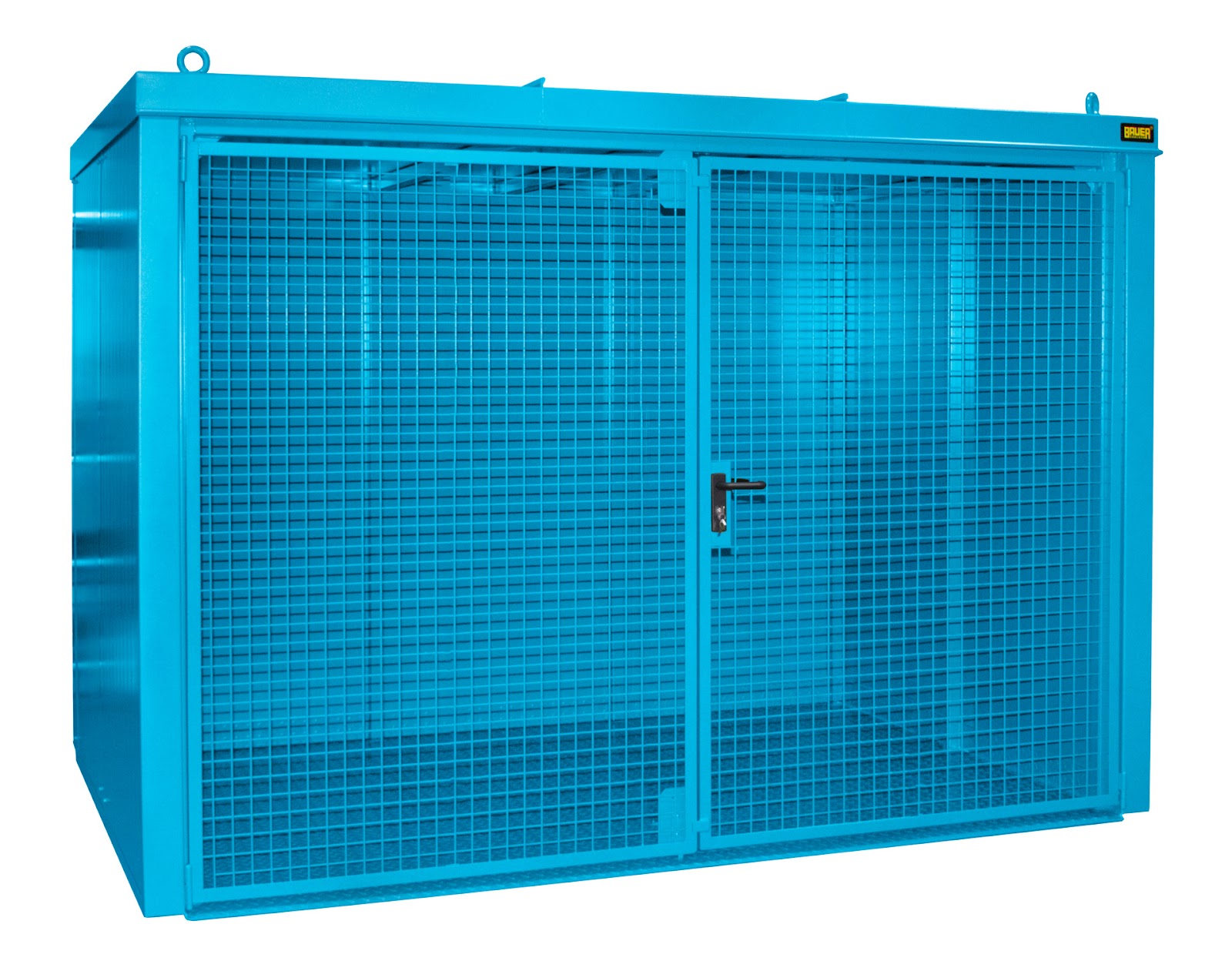 Gasflessen-container GFC-B M5, gelakt, Lichtblauw