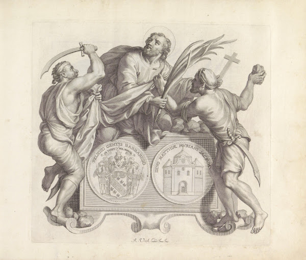 Wapen van de familie Barbarigo en de dood van de heilige Mattias 1673 1743