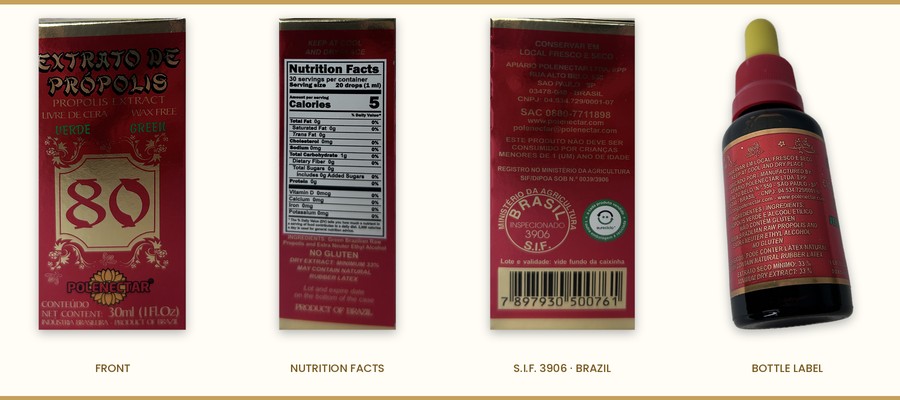 Polenectar Wax Free 80 box sides and label