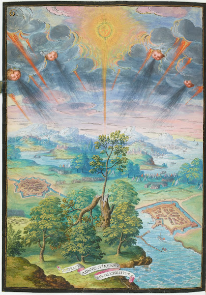 Plan de lîle de Chypre et emblême de larbre brisé 1578