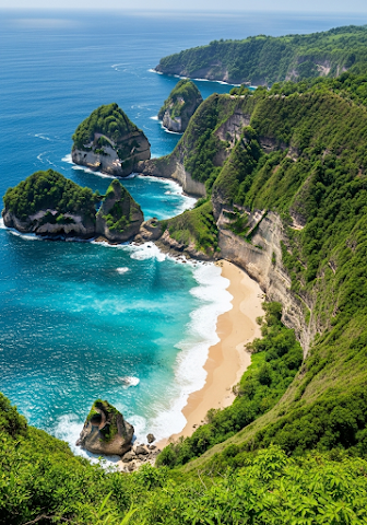 Lush Tropical Cliff Coastline