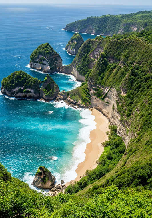 Lush Tropical Cliff Coastline