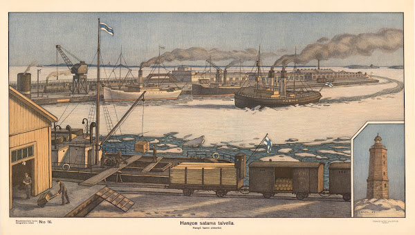 Hangön satama talvvella Hangö hamn vintertid 1924