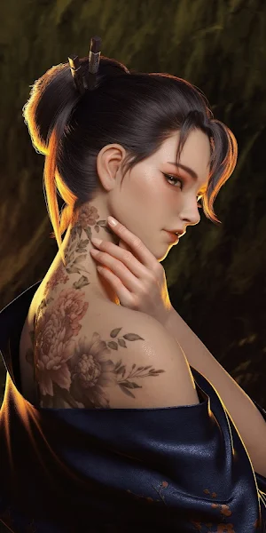 Women, Digital Art, Artwork, Dark Hair, Inked Girls 5K Wallpaper Background