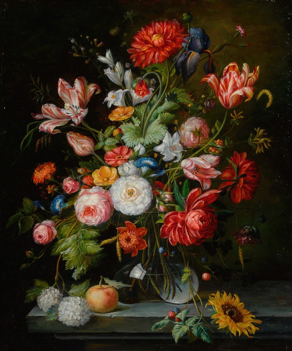 Still Life with Flowers in a Glass Vase 20th century