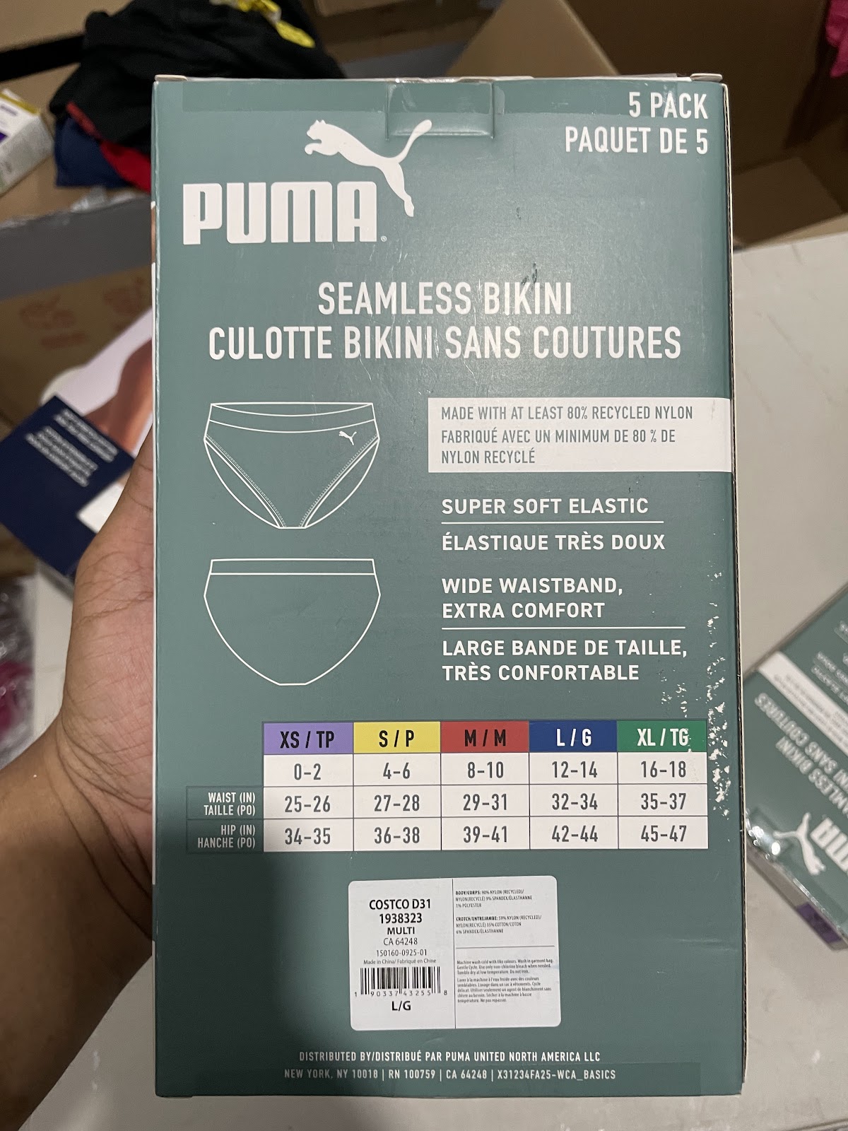 Puma Undies 5pack Assorted XS #1631