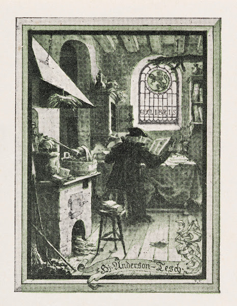 Bookplate of Hj Anderson Tesch 1905
