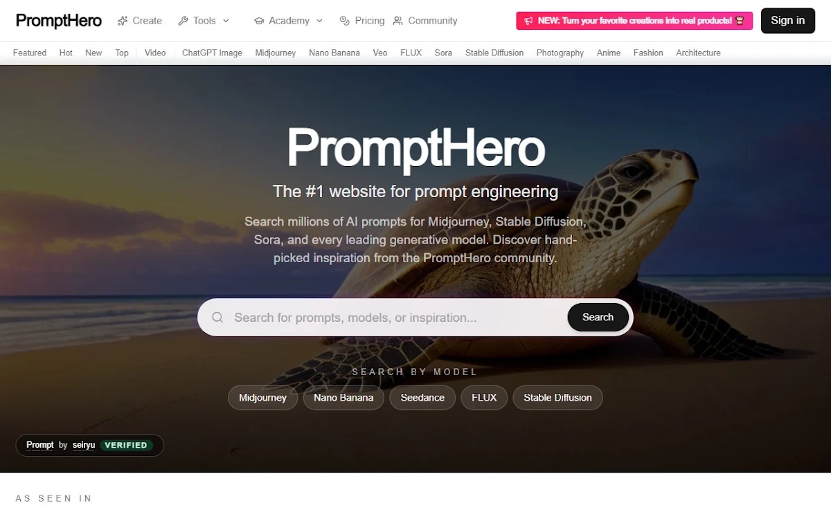 Captura de AI Prompt Finder