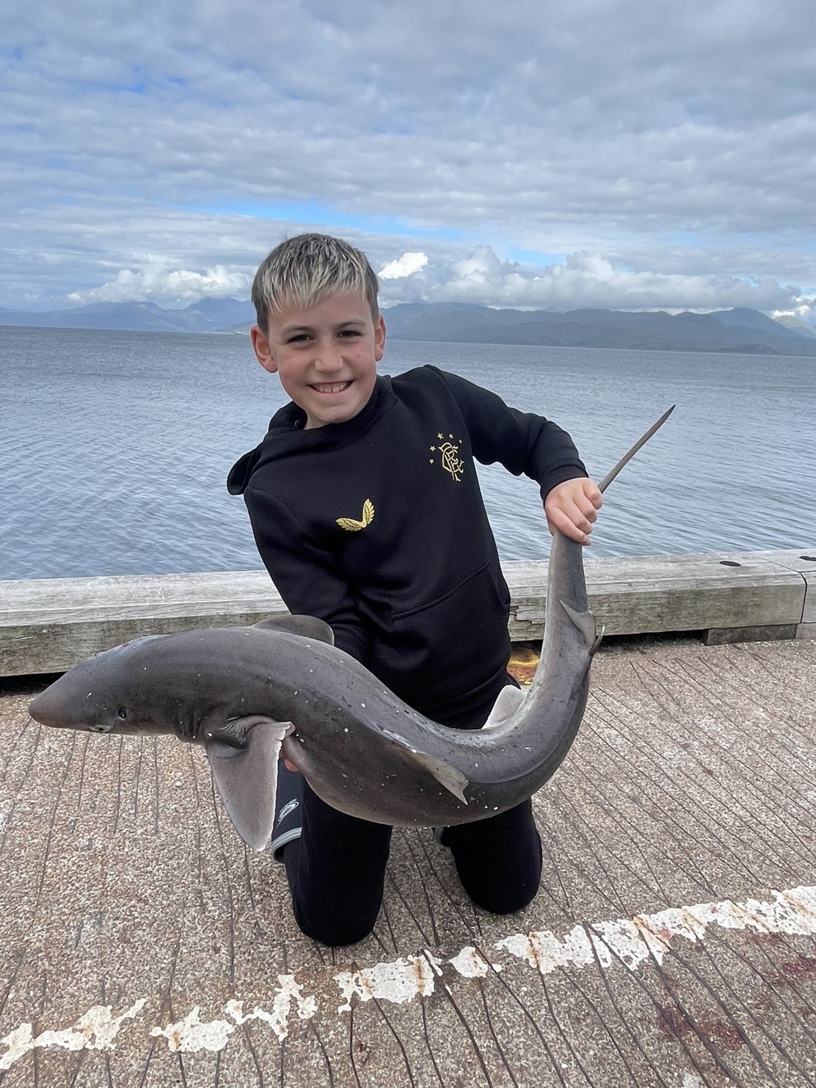 Leo Ferguson with a Spurdog caught on a family fishing trip to the Isle of Skye