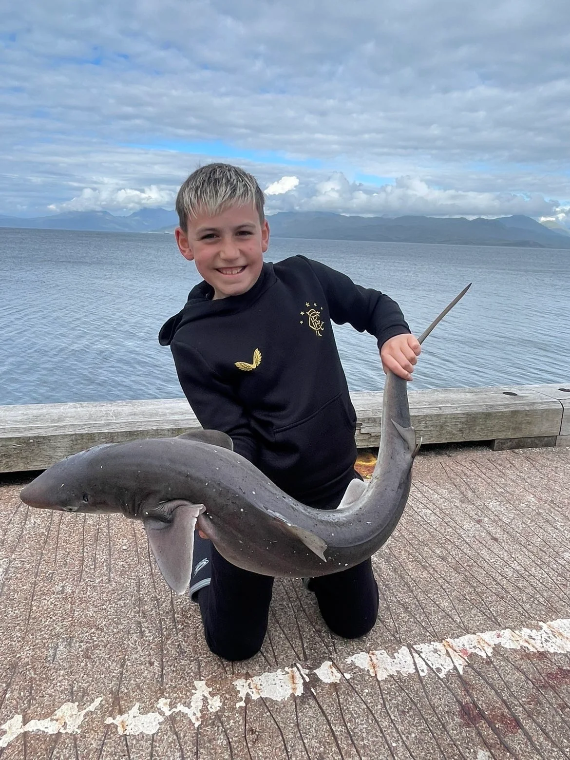 Leo Ferguson with a Spurdog caught on a family fishing trip to the Isle of Skye