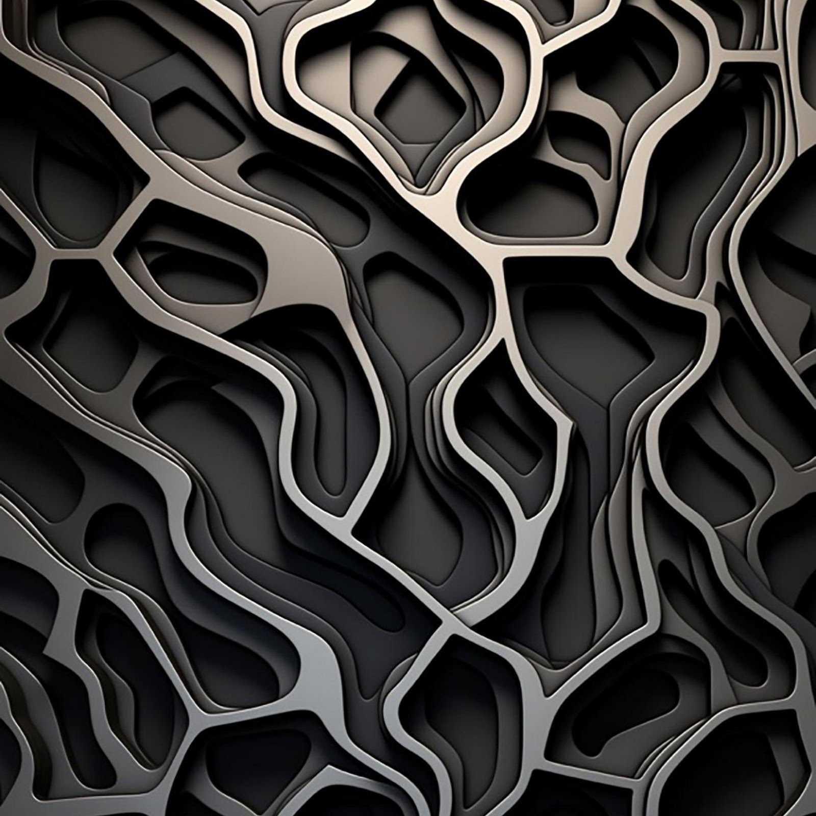 Download Dark Fluid Abstract Layers Full HD iPhone