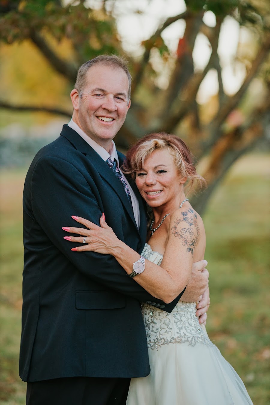 Quiet moment between bride and groom — documentary wedding